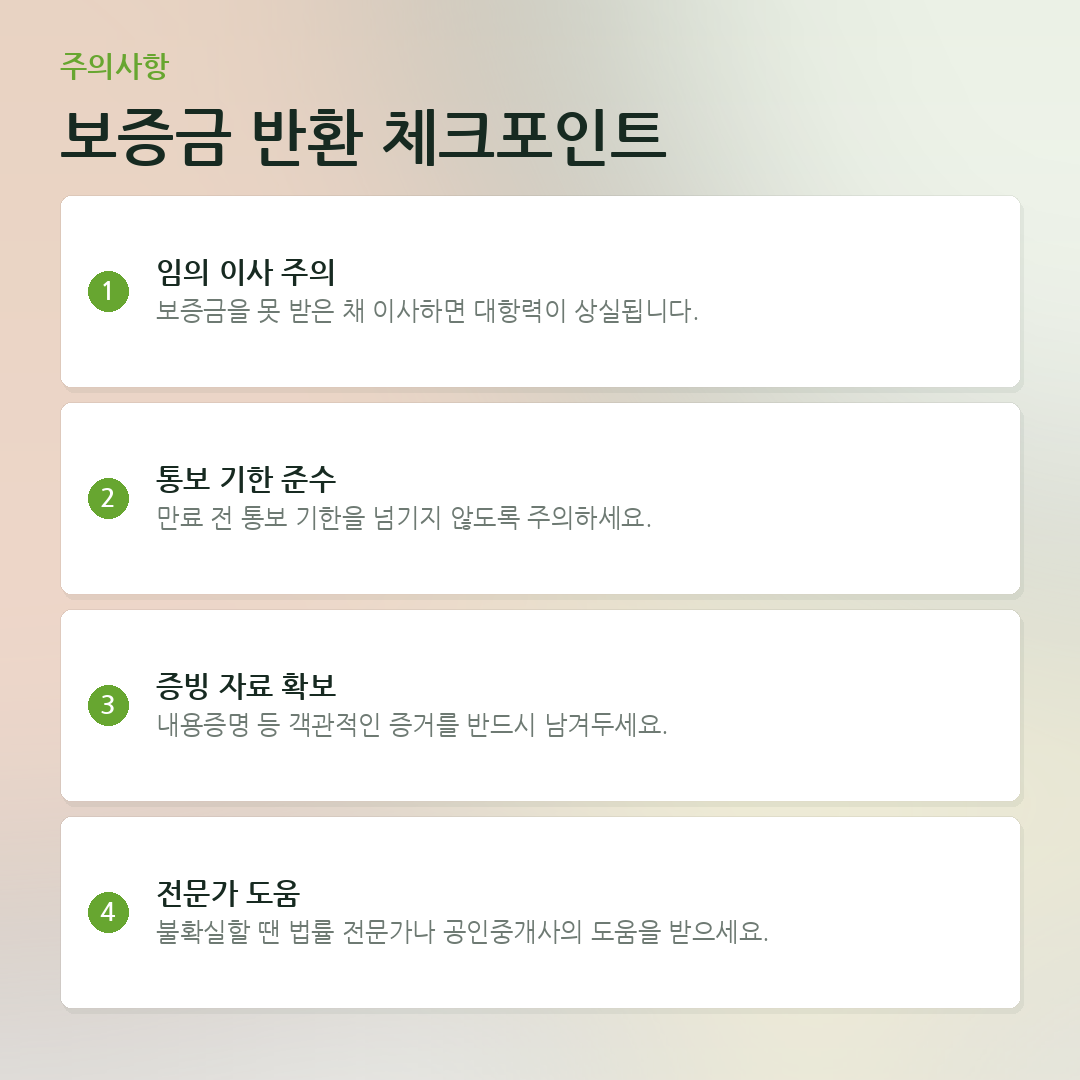보증금 반환 체크포인트 요약 카드