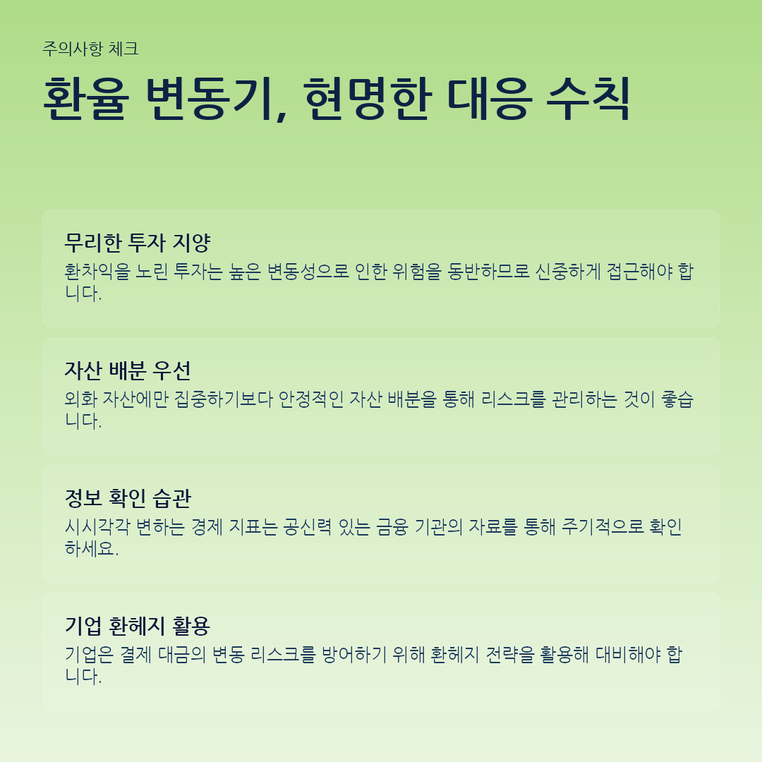 환율 변동기, 현명한 대응 수칙 요약 카드