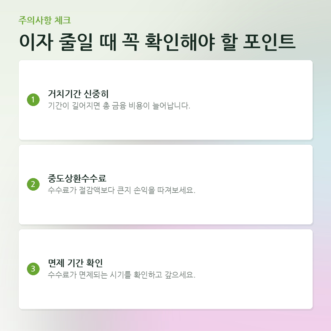 이자 줄일 때 꼭 확인해야 할 포인트 요약 카드