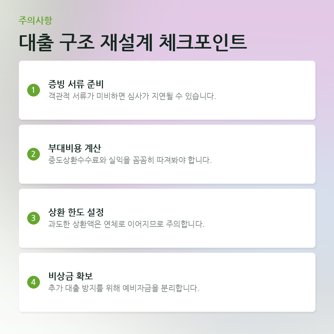 대출 구조 재설계 체크포인트 요약 카드