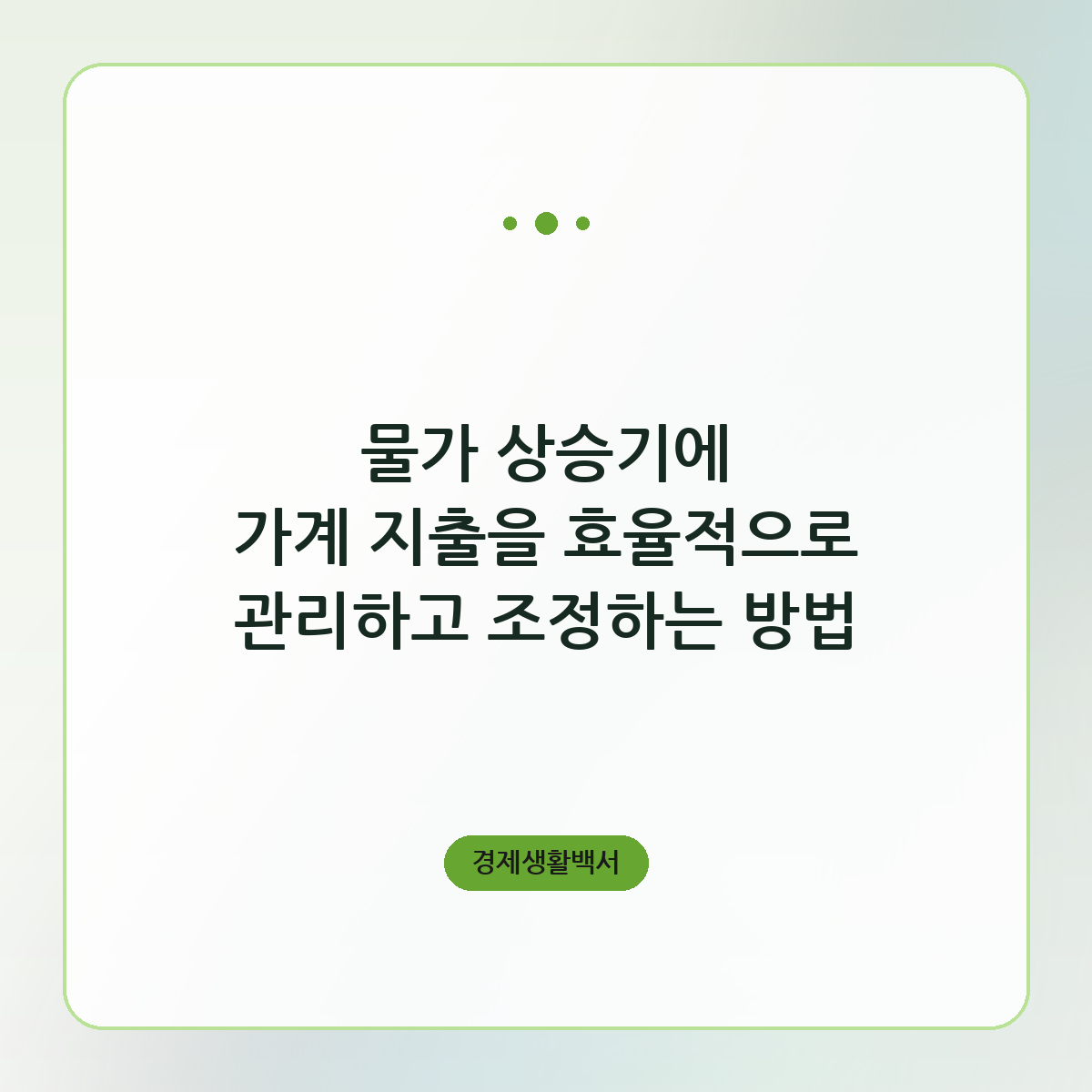 물가 상승기에 가계 지출을 효율적으로 관리하고 조정하는 방법