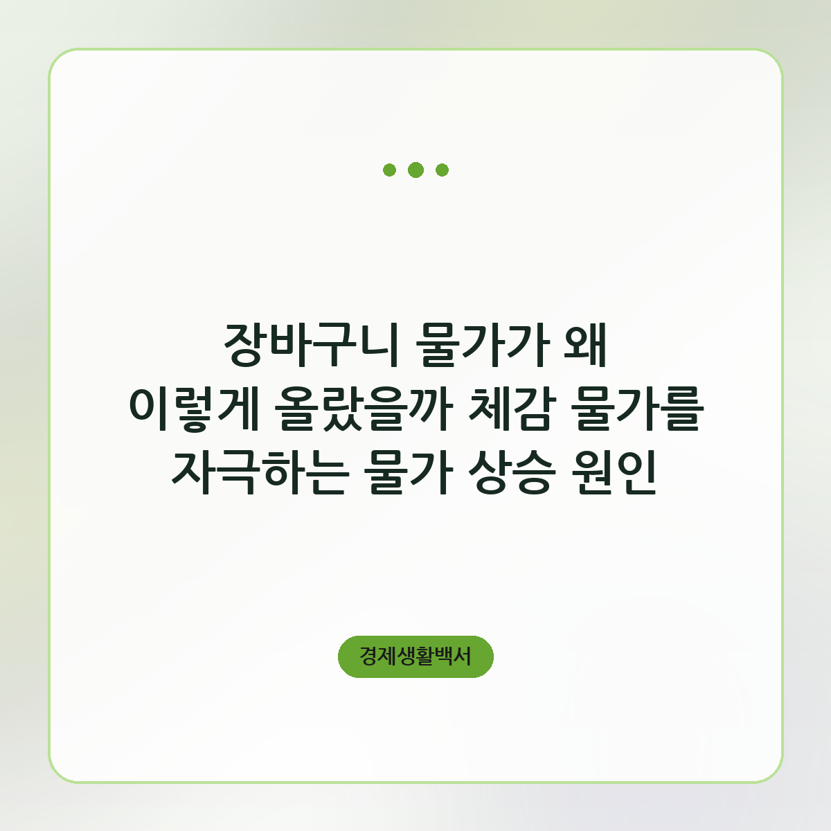장바구니 물가가 왜 이렇게 올랐을까 체감 물가를 자극하는 물가 상승 원인