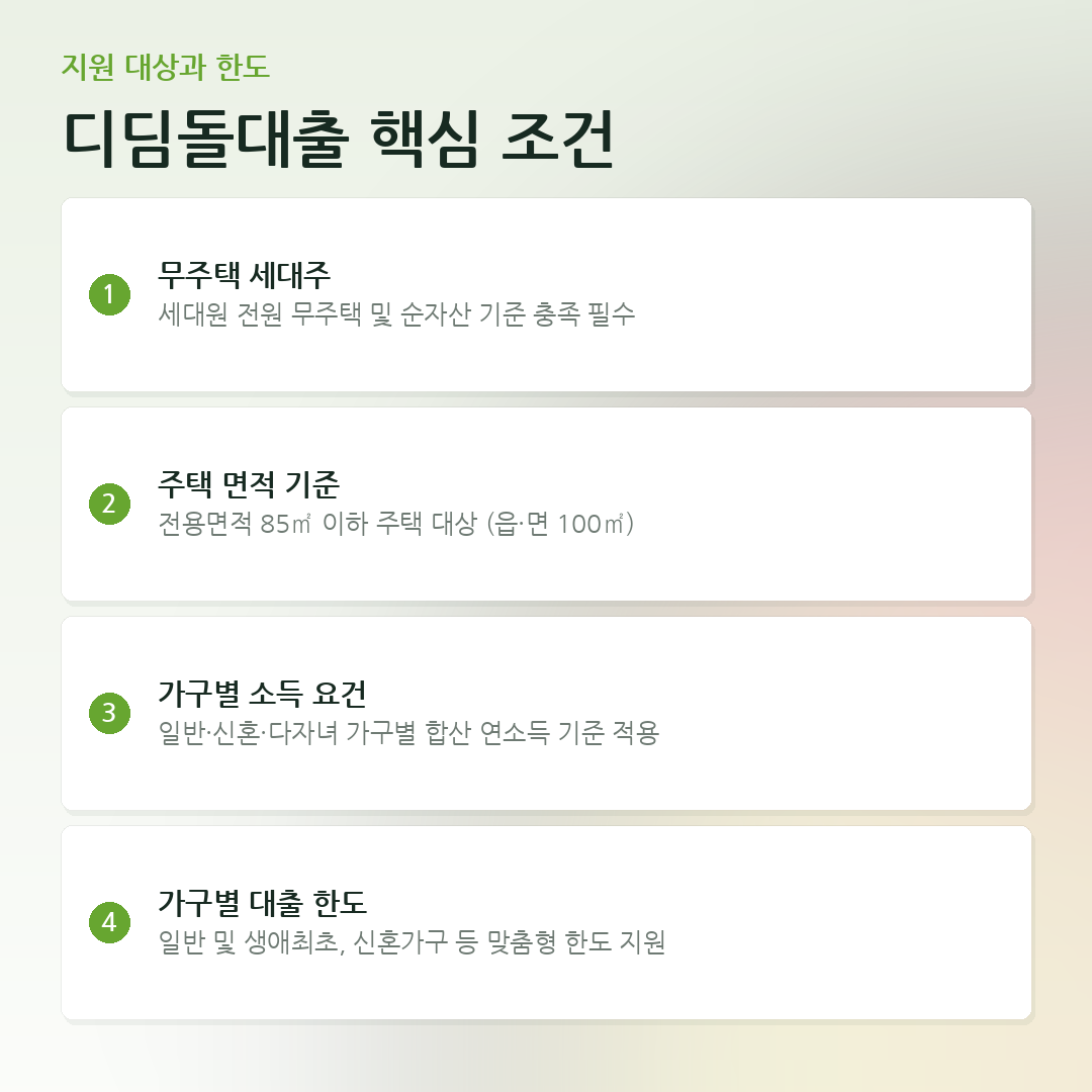 디딤돌대출 핵심 조건 요약 카드