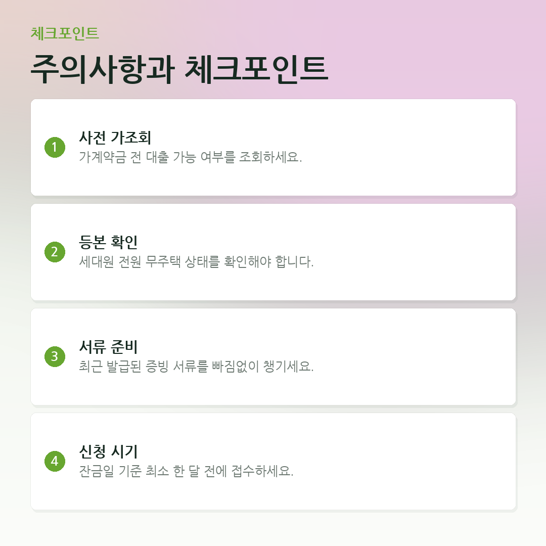 주의사항과 체크포인트 요약 카드