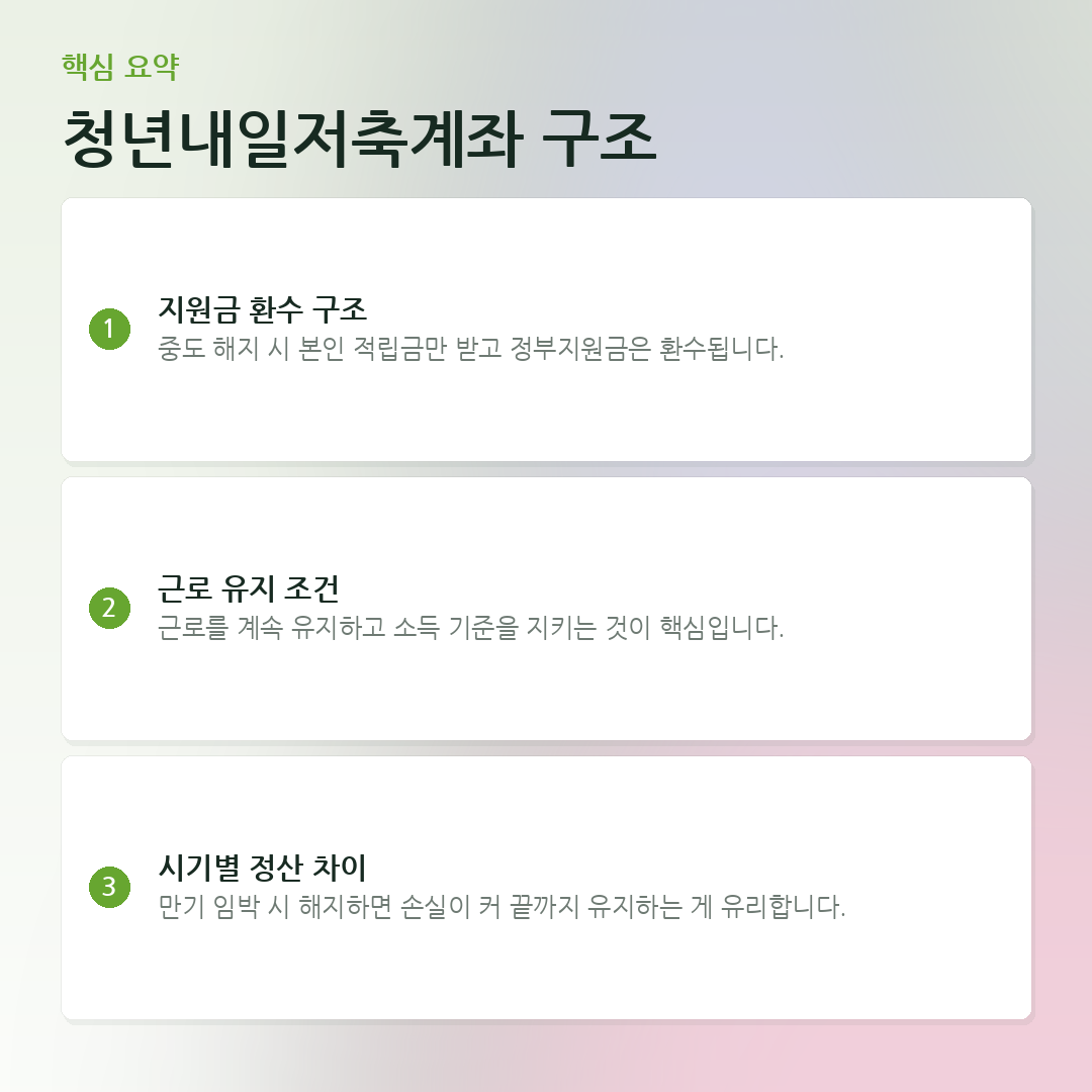 청년내일저축계좌 구조 요약 카드