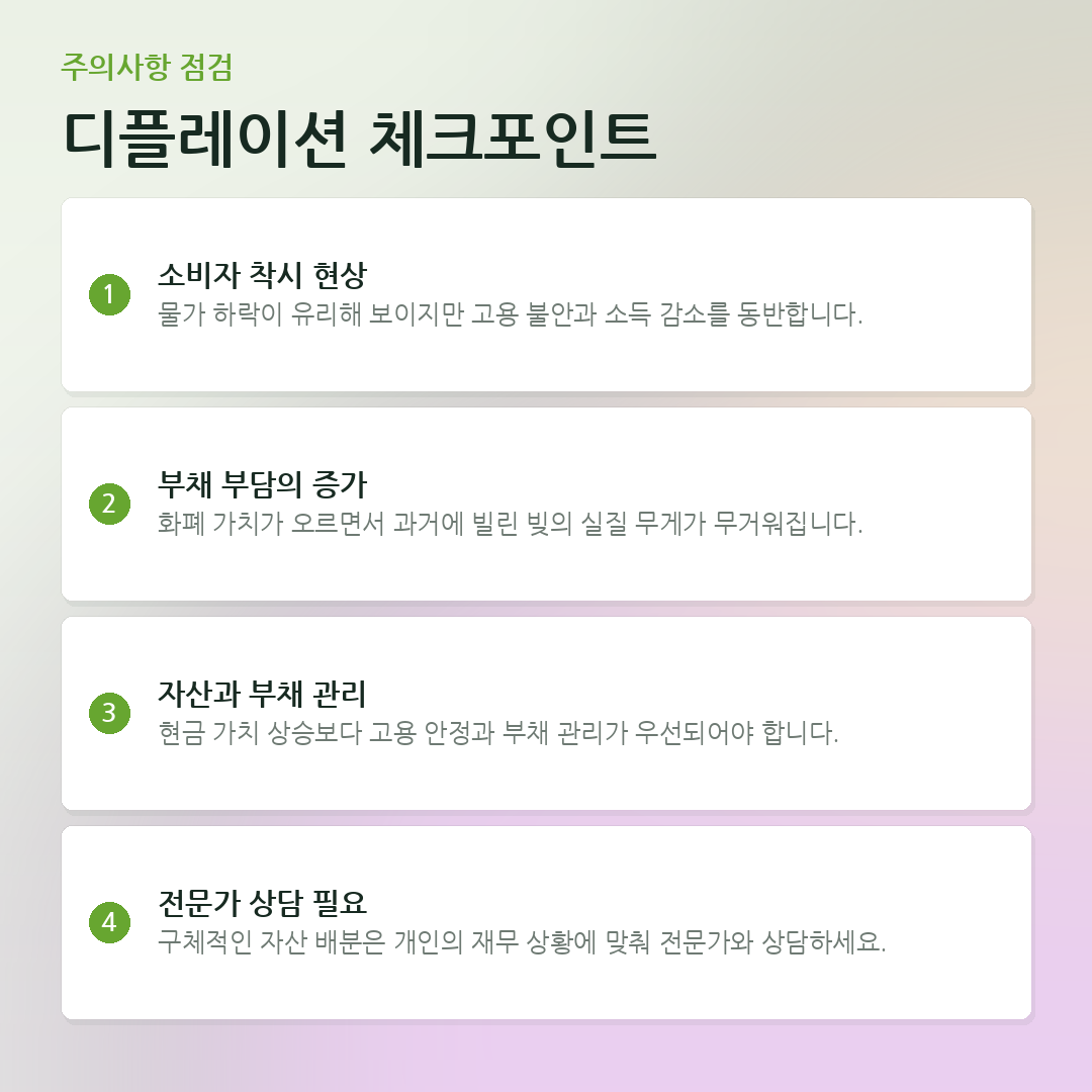 디플레이션 체크포인트 요약 카드