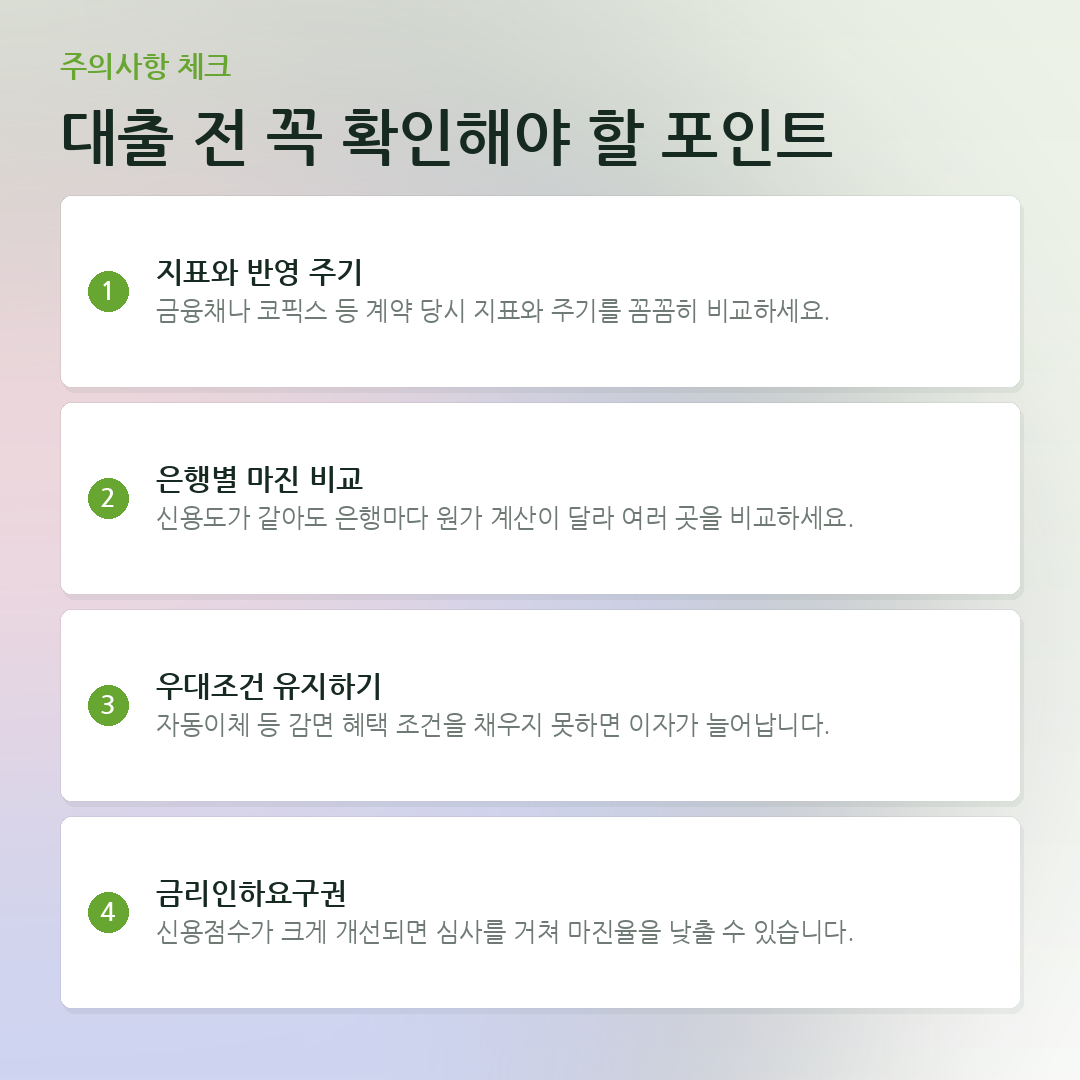 대출 전 꼭 확인해야 할 포인트 요약 카드