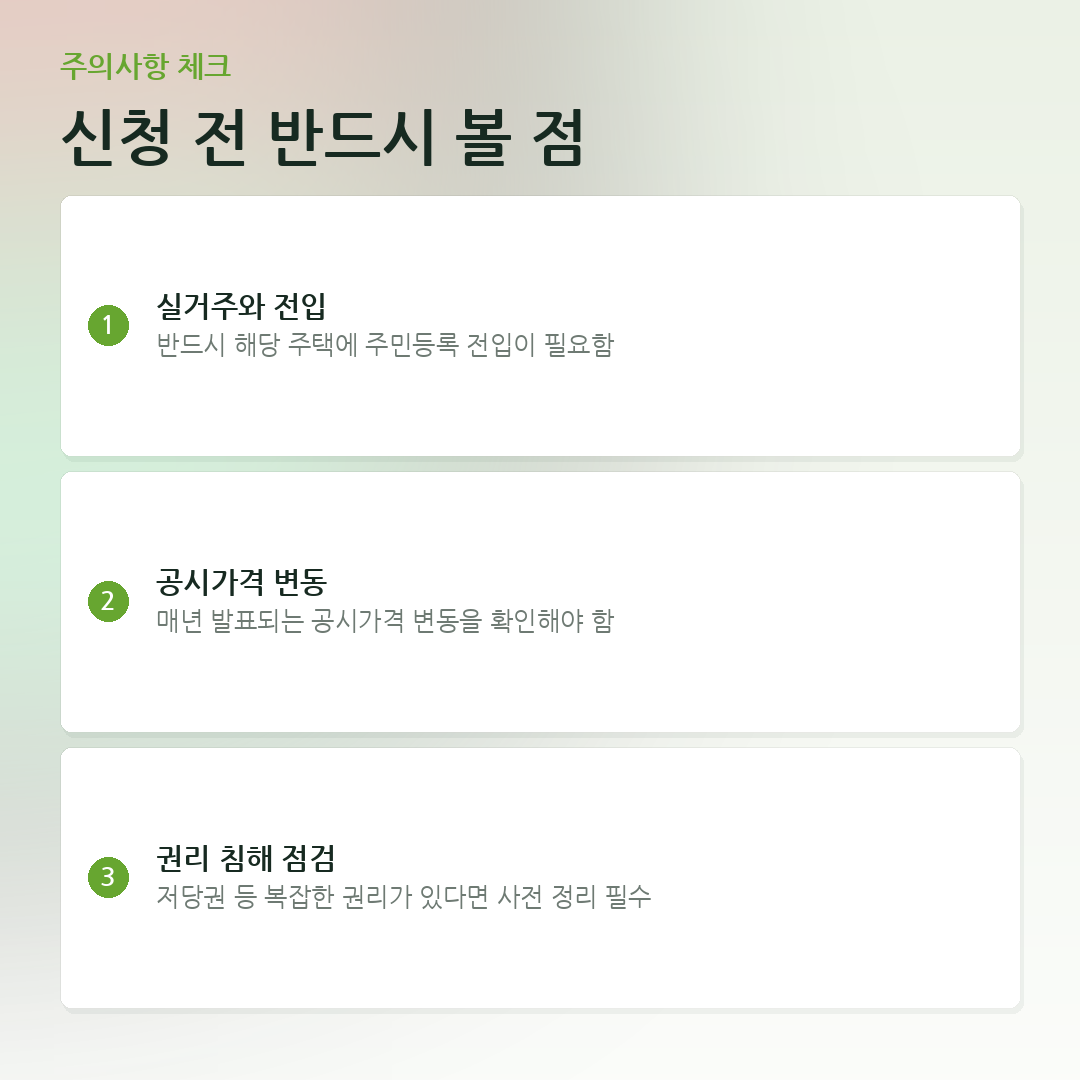 신청 전 반드시 볼 점 요약 카드