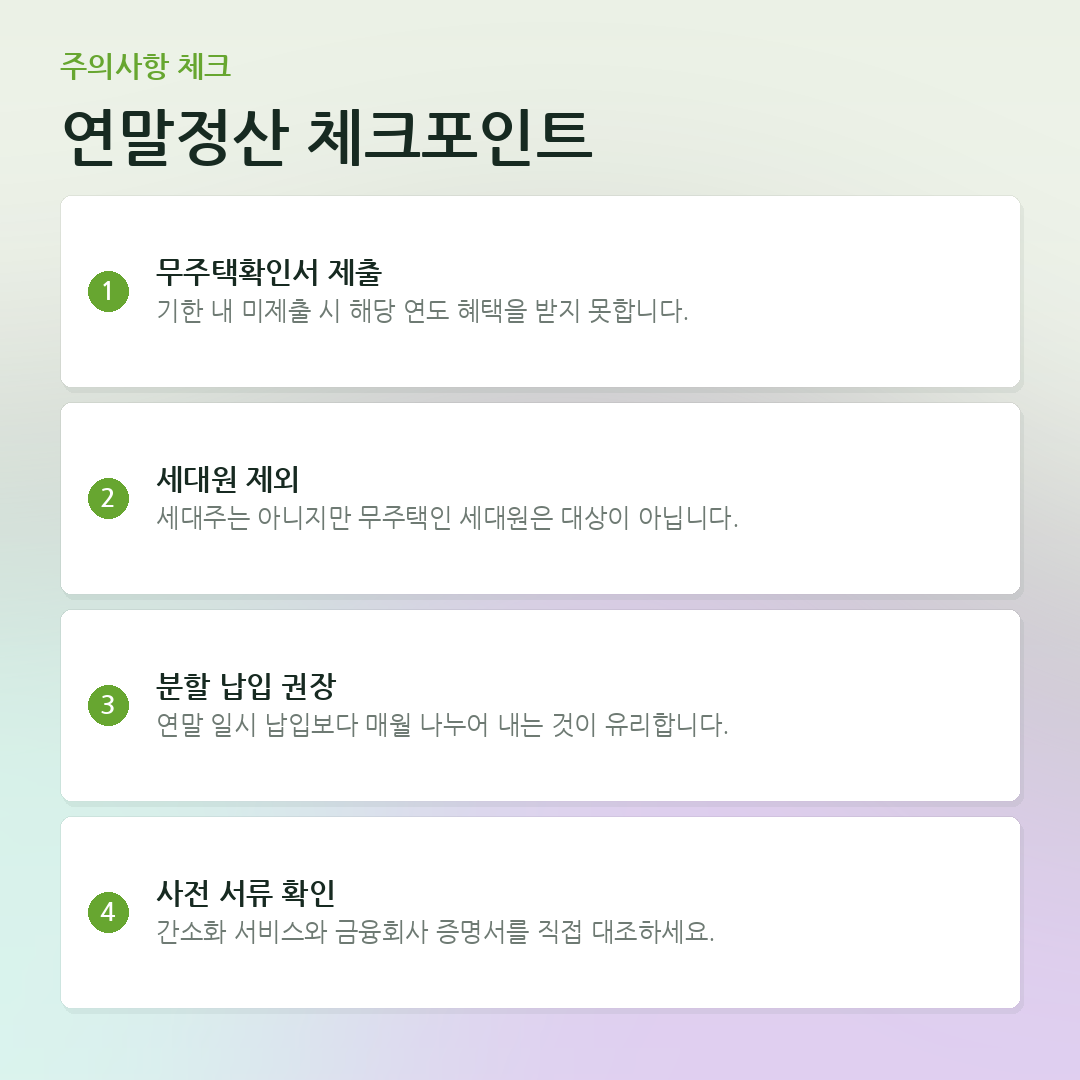 연말정산 체크포인트 요약 카드