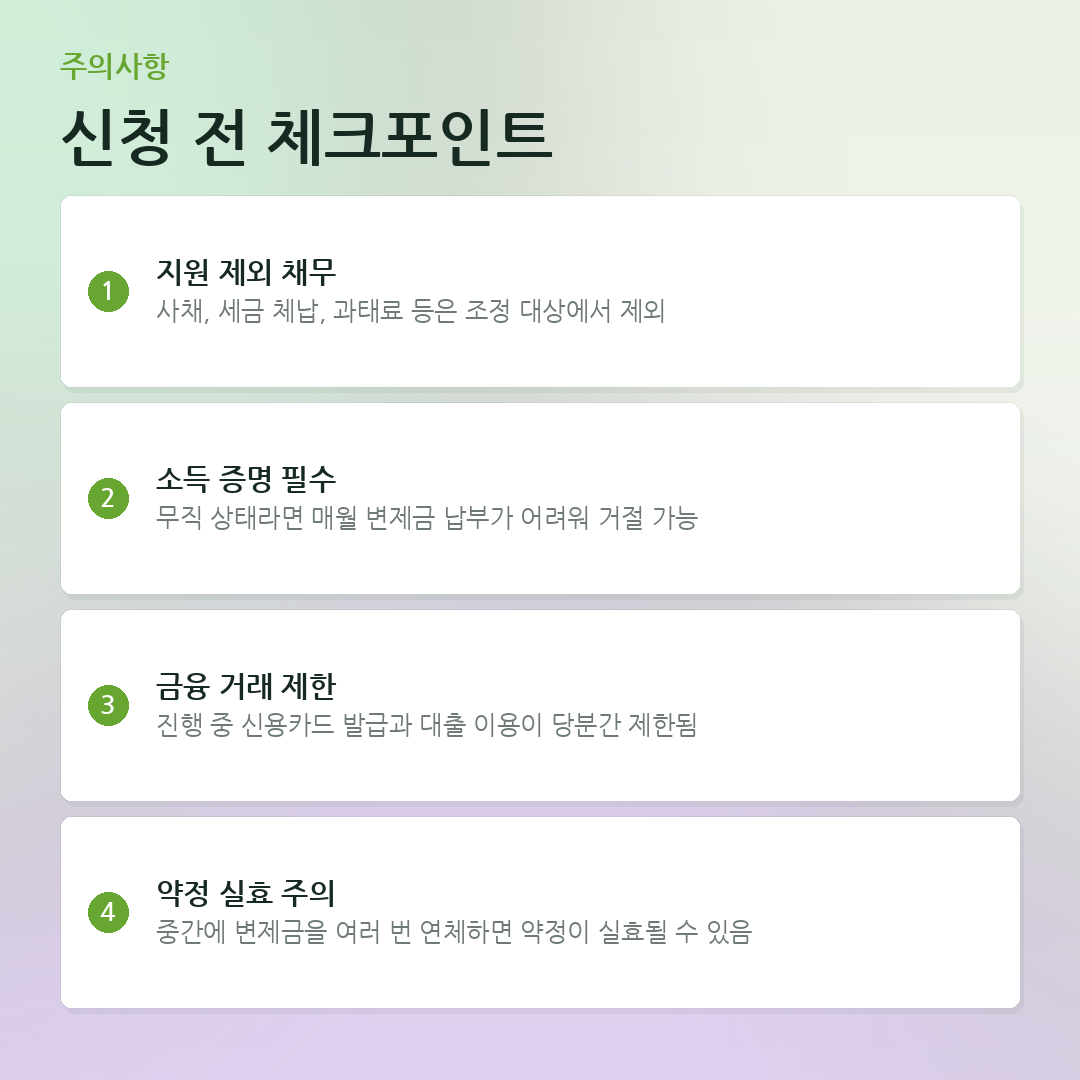 신청 전 체크포인트 요약 카드