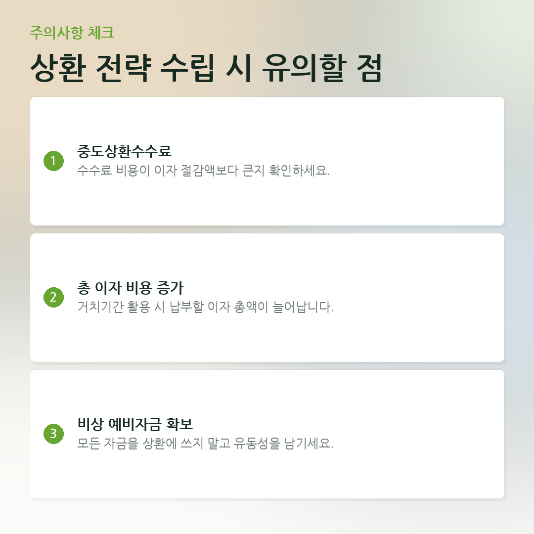 상환 전략 수립 시 유의할 점 요약 카드