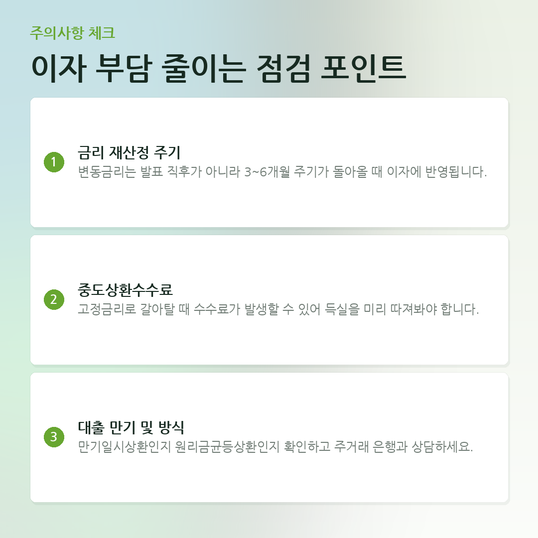이자 부담 줄이는 점검 포인트 요약 카드