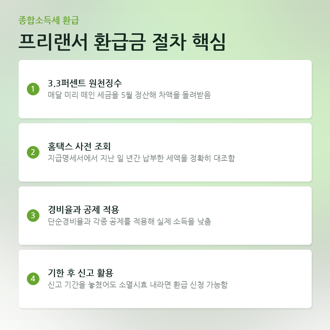 프리랜서 환급금 절차 핵심 요약 카드