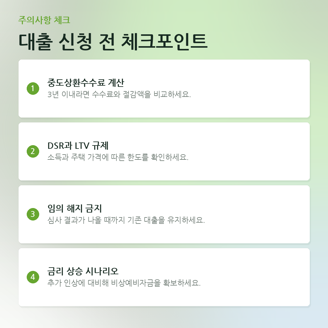 대출 신청 전 체크포인트 요약 카드