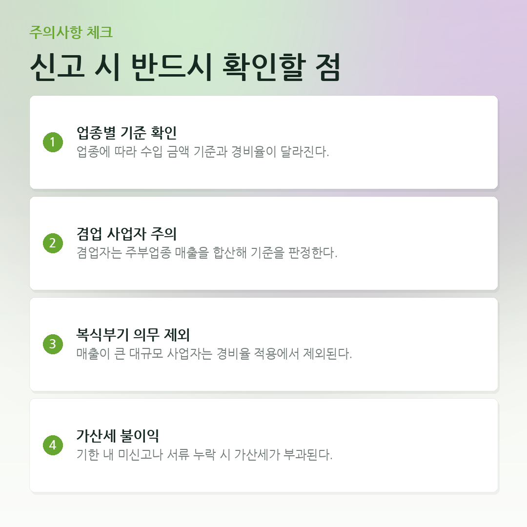 신고 시 반드시 확인할 점 요약 카드