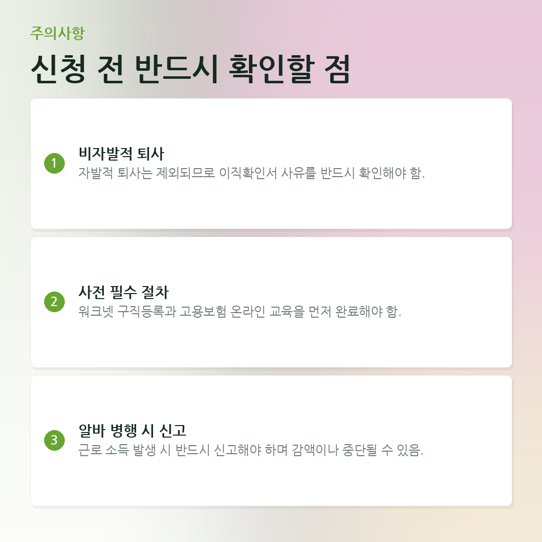신청 전 반드시 확인할 점 요약 카드