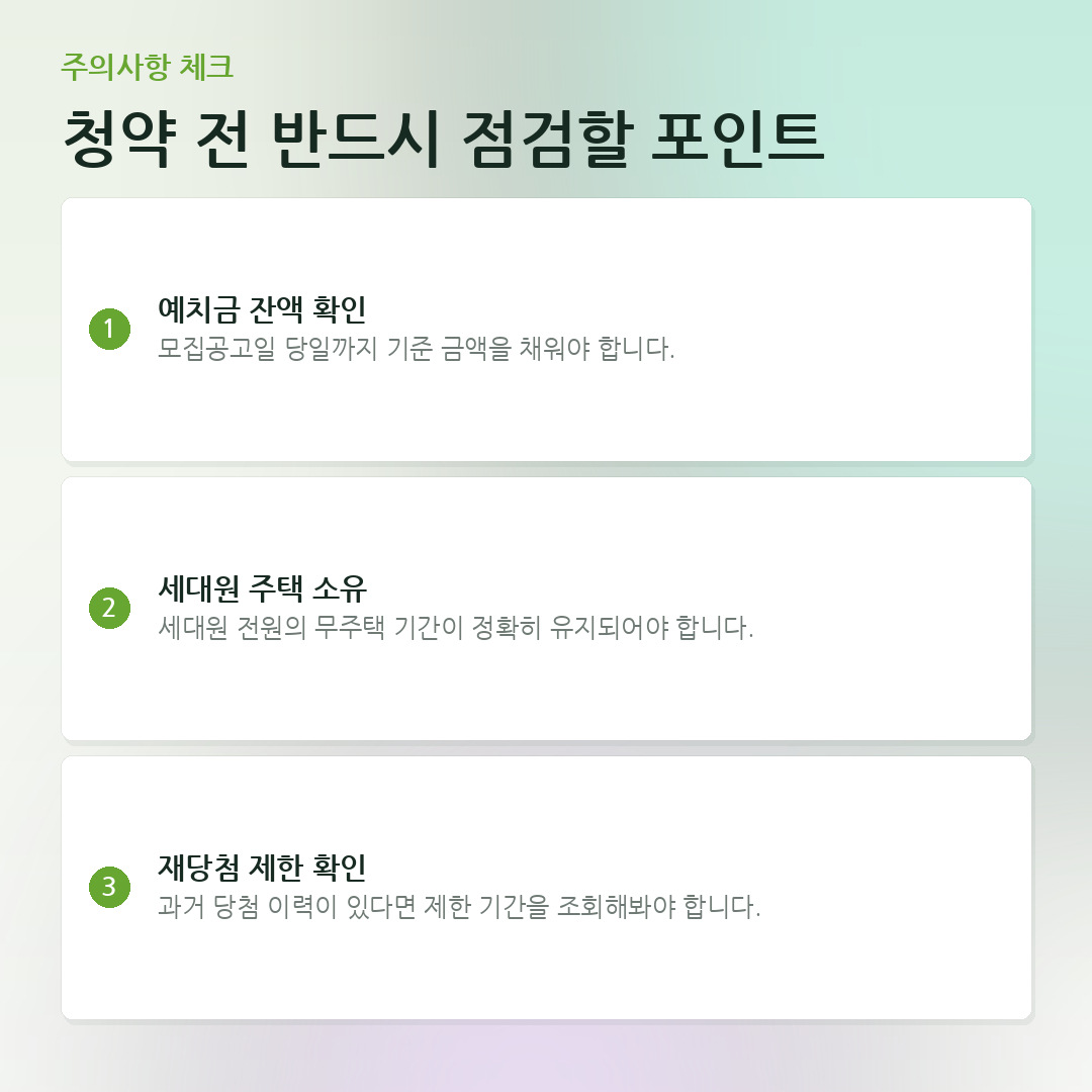 청약 전 반드시 점검할 포인트 요약 카드
