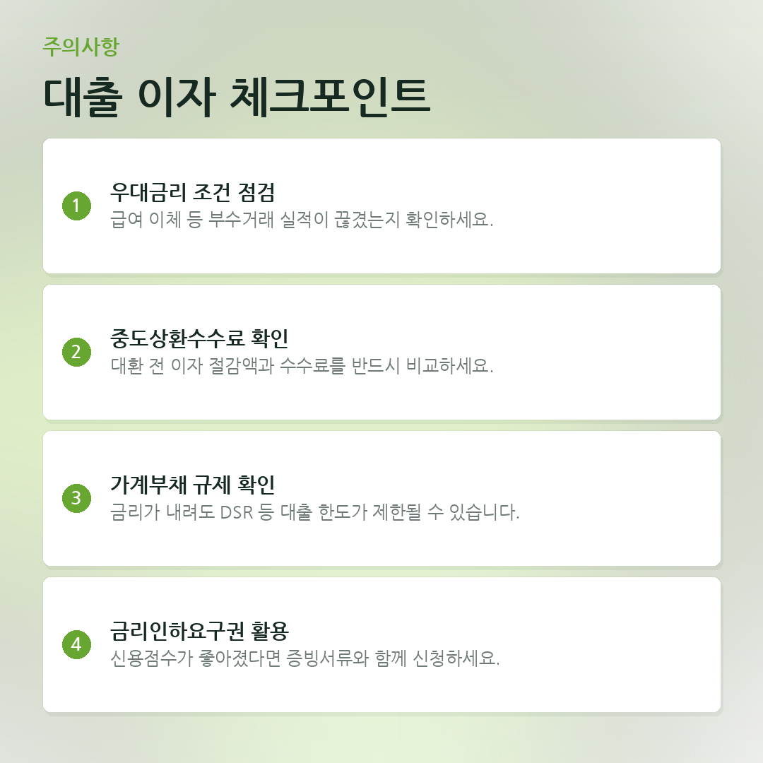 대출 이자 체크포인트 요약 카드