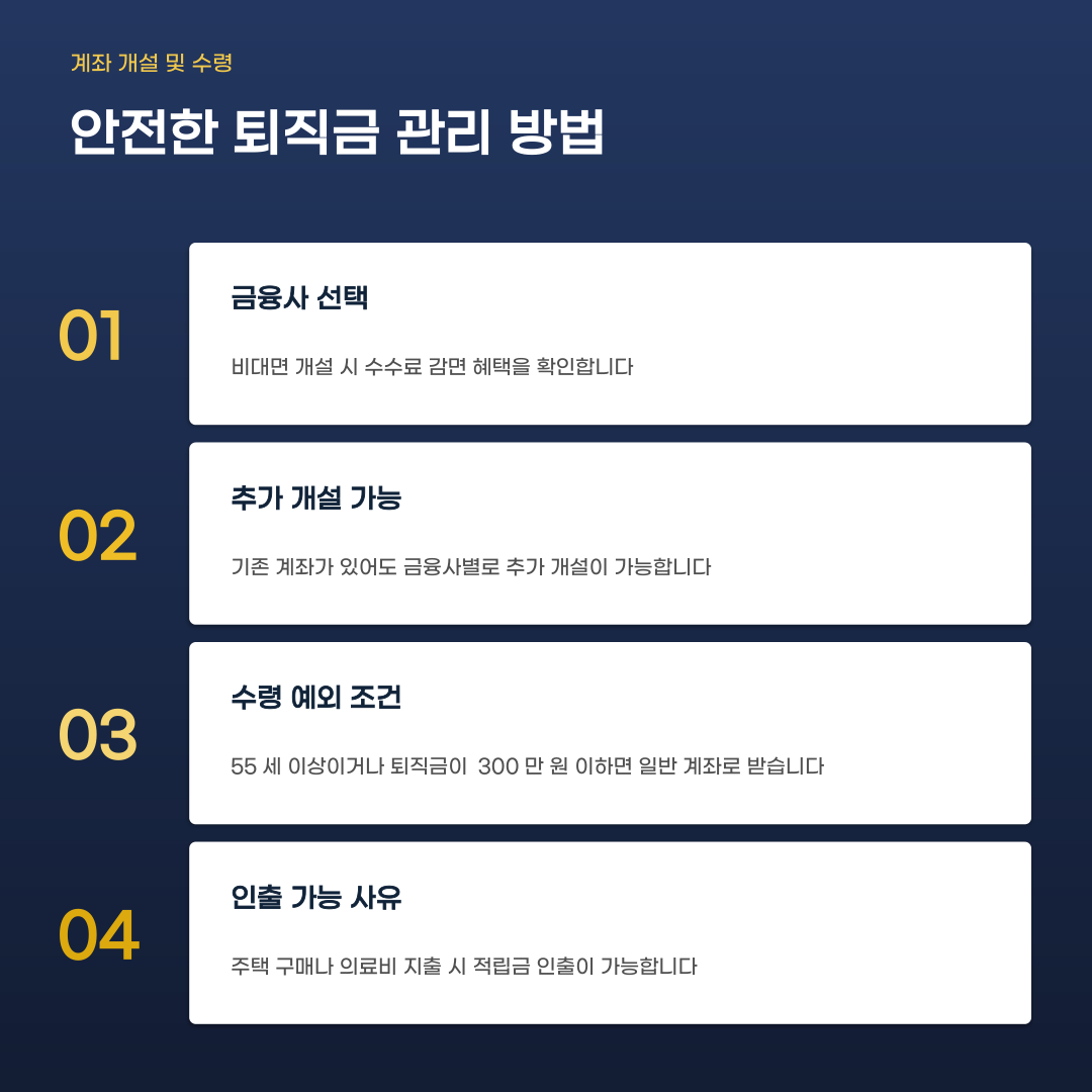 IRP 계좌 개설 및 세액공제 혜택을 위한 체크포인트
