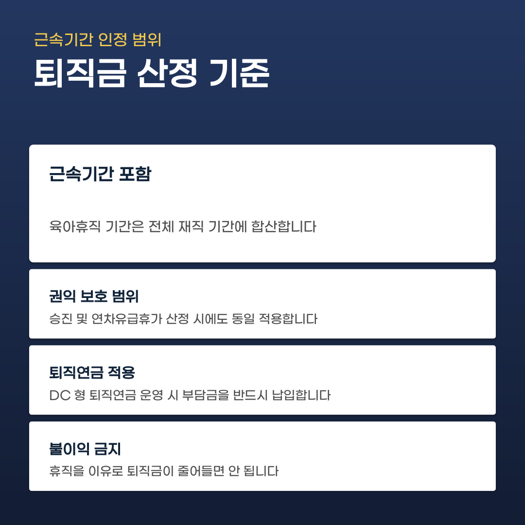 육아휴직 퇴직금 근속기간 산정부터 지급 확인까지