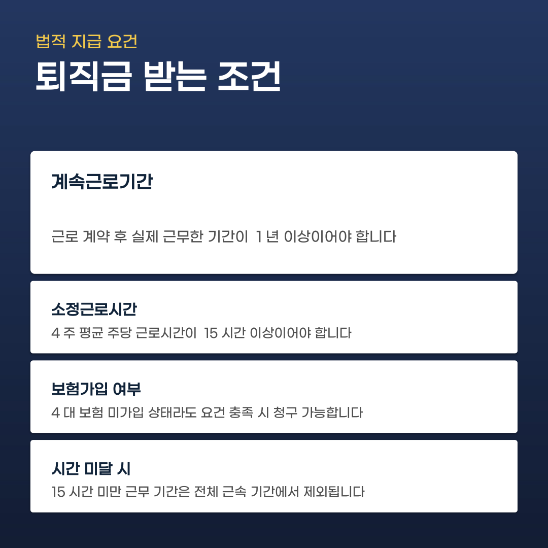 요양보호사 퇴직금 보장 받기 위한 3가지 조건